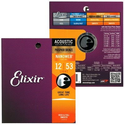ELIXIR 16002 16027 16052 - SAITEN FÜR ELEKTROGITARRE NANOWEB PHOS/BRONZE