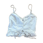 Brandy Melville White Solid Cotton Cami Spaghetti Strap Ruffle Bow One Size — photo 1