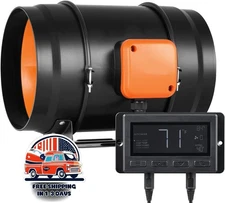 Ventilador de conducto en línea con controlador de temperatura y humedad US NEW