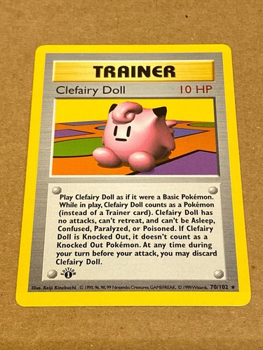 Pokemon Clefairy Doll 70/102 Base Set 1st Edition Shadowless 1999 WOTC Trainer