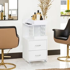 Salon Rolling Trolley with Pegboard, Hair Styling Utility Cart for Storage