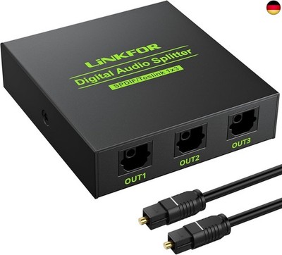 Optical Splitter SPDIF Toslink Splitter 1x3 Digital Audio Splitter 1 Optical Cab