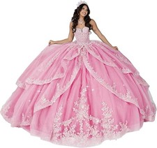   Lace Appliques Quinceanera Dresses with Train Tulle Tassel Vestido De 15 Aos