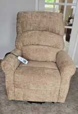 CareCo Electric Recliner Armchair High Back Beige Fabric 110x105x100cm.