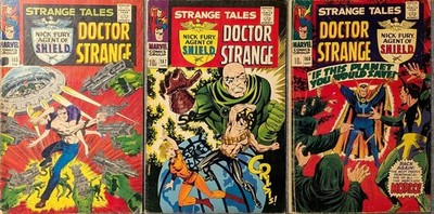 STRANGE TALES 3 Comic Lot #153 157 160 Doctor Strange Living Tribunal LOW GRADE