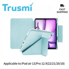 For iPad Air 13 Inch Case M3 2025/M2 2024 Slim Smart Cover Hard Shell Back Blue