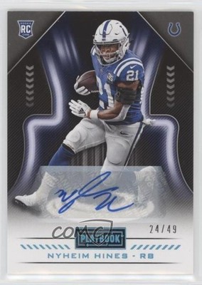 2018 Playbook Rookies Signatures Platinum 24/49 Nyheim Hines Rookie Auto RC 0vk6