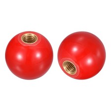 4Pcs M10 Copper Thread 35mm Dia Threaded Ball Knobs for Machine Handle, Red