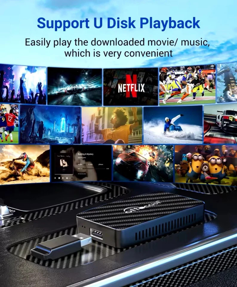 OTTOCAST Play2video Pro Wireless Android Auto Apple CarPlay Netflix Youtube - Miniatura 7