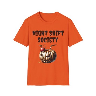 Night Shift Society T-Shirt Funny Halloween Tee Unisex Graphic Night Owl Gift