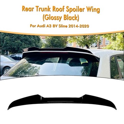 1pc Rear Trunk Spoiler Lip For Audi A3 8V Sline Hatchback 2014-2020 Gloss Black