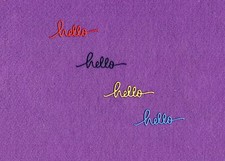 HELLO with swirls die cuts scrapbook cards