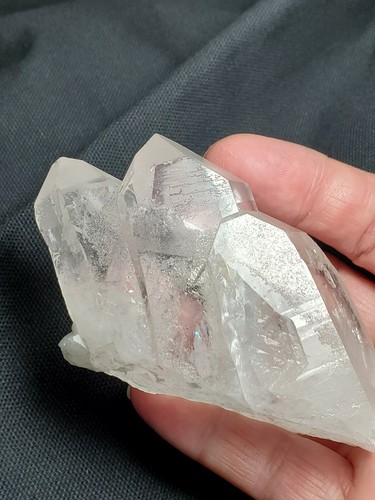 3.5" 177g Very Cool 4 Points Clear Quartz Cluster with Rainbow Unusual - Picture 3 of 12