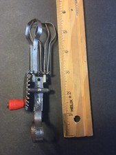 Vintage Toy Metal Handheld Mixer Egg Beater Red Wooden Handle Betty Taplin Child