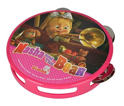 Simba 109306604 - Mascha und der Bär Tamburin pink