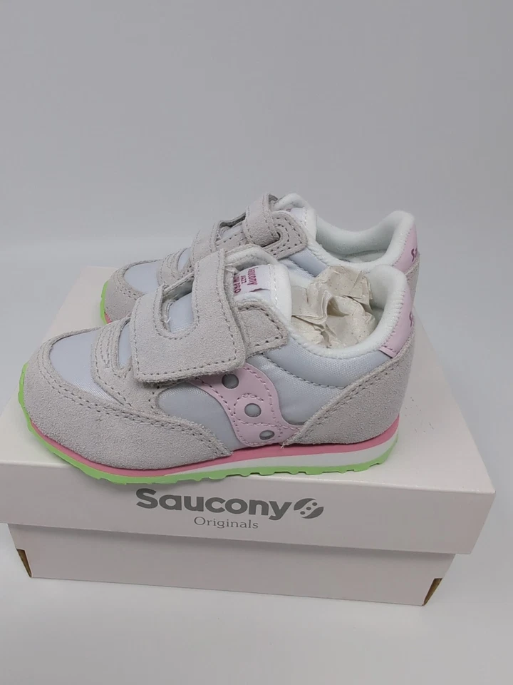 Tênis de corrida esportivo Saucony infantil menina tamanho 5 jazz conforto, cinza, camurça - Imagem 3 de 4