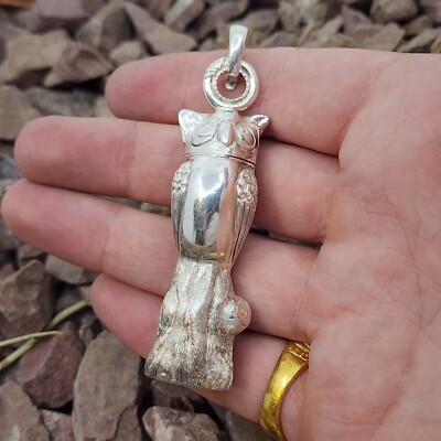シルバー925 ビンテージ ネックレス MEXICO TAXCO ペンダント Taxco Mexico Vintage Owl Poison Pill Container Necklace Pendant | eBay