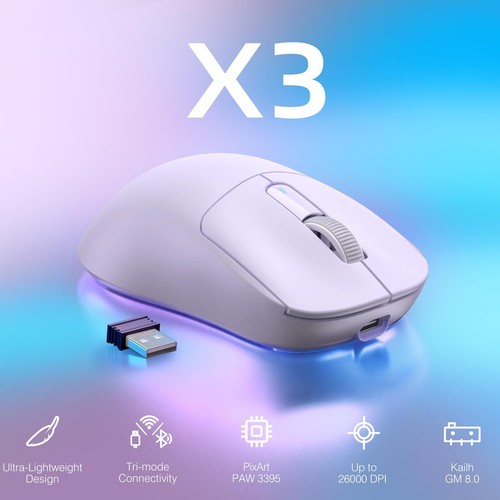 Mouse da gioco leggero wireless 26000 DPI 3 modalità con mouse antiscivolo per PC - Foto 40 di 70