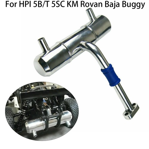 Pot D'Échappement Double Tuned En Métal Pour Buggy RC HPI Baja 5B, 5T, 5SC, KM, Rovan
