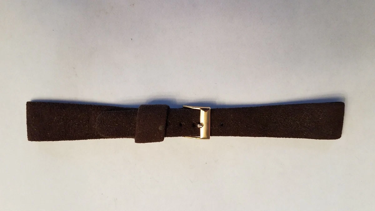 ELGIN Brown SUEDE nos Vintage Watch Band 17.5mm 11 16