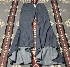 Alice + Olivia Jinny Chambray High Low Pants Womens 4 NWT M11