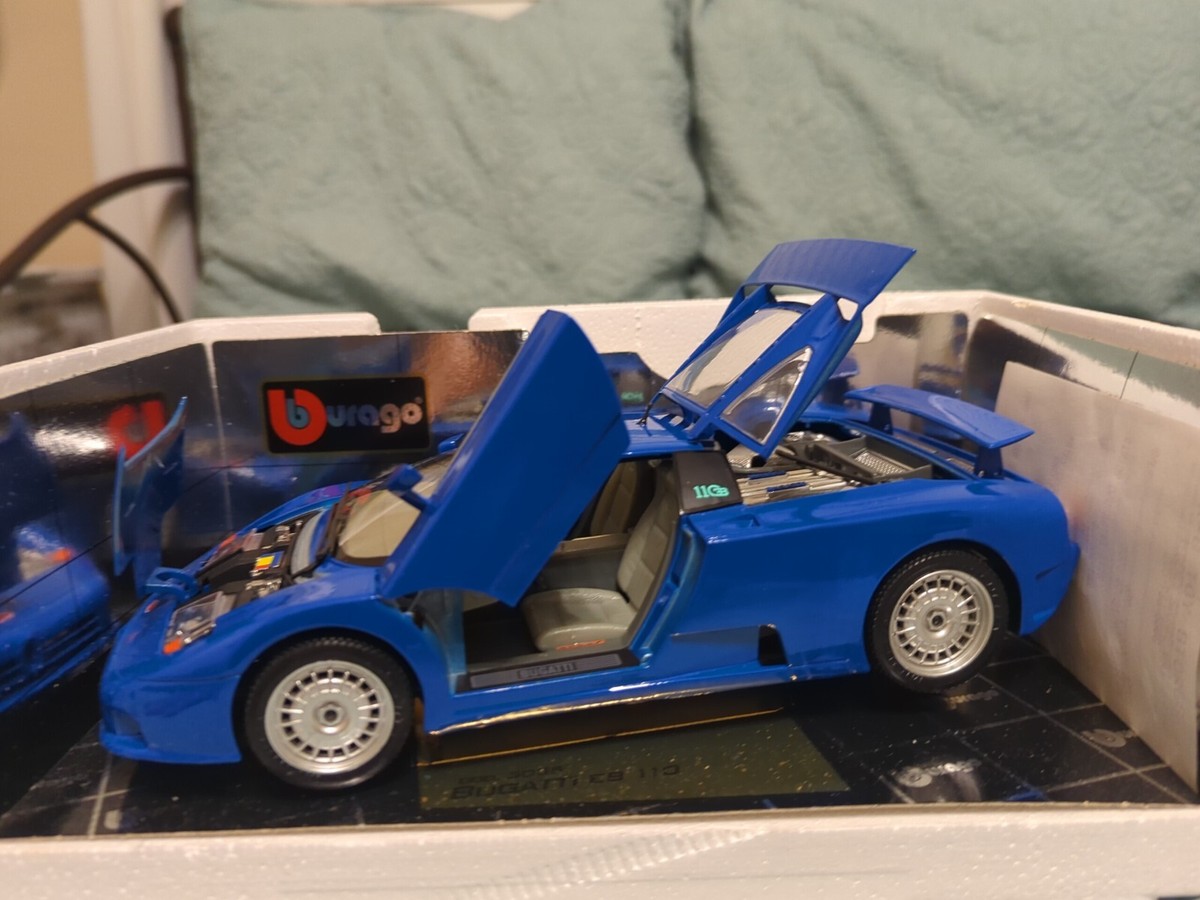 Burago – 1:18 Scale 1991 BUGATTI EB 110 Diecast car - BLUE – code