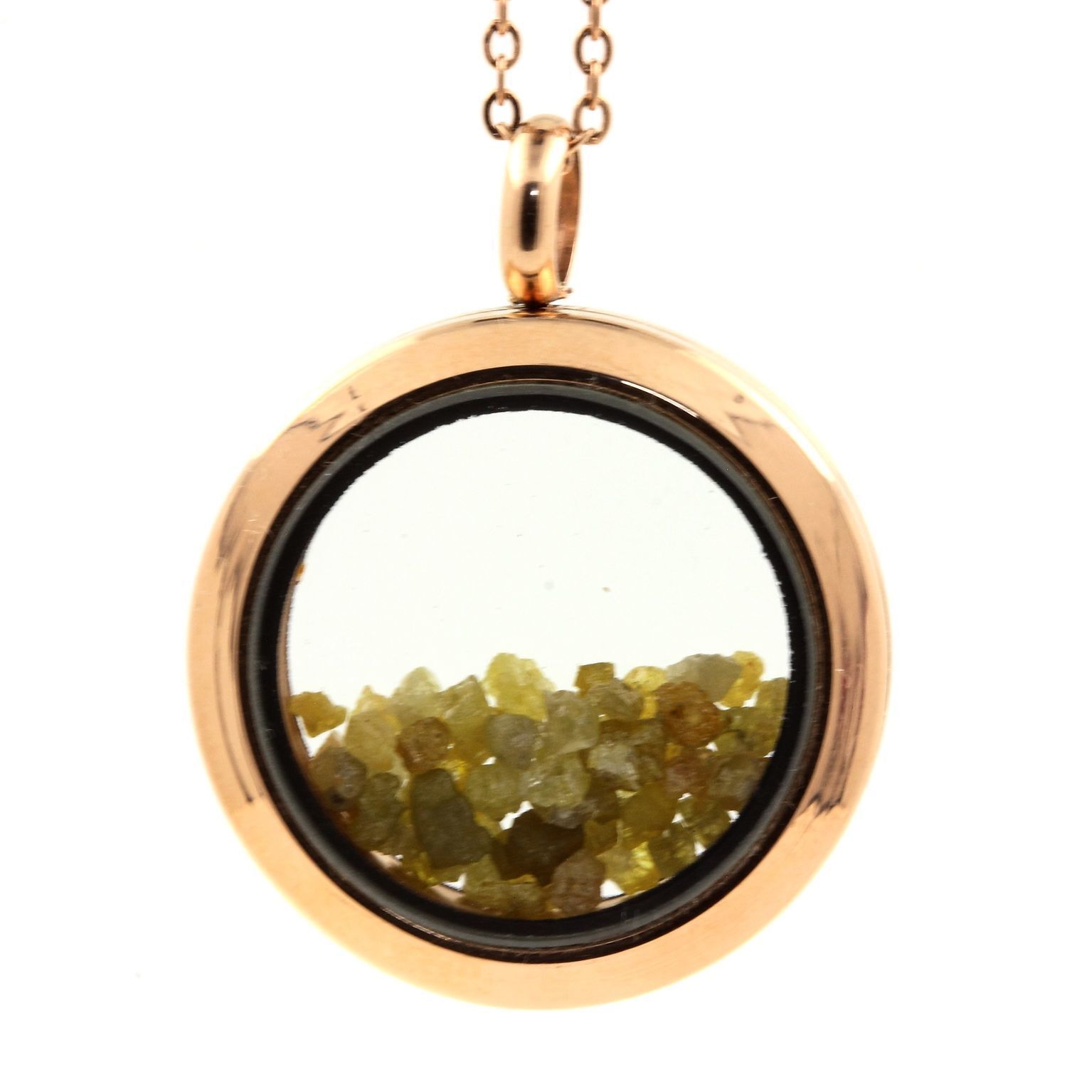 Médaillon diamant vert jaune et or rose : sublimer votre tenue de soirée avec un bijou de 30mm