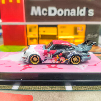 PORSCHE RWB 964 AKIBA ANIME LIVERY 1/64 DIECAST CAR MODEL BY FLAME