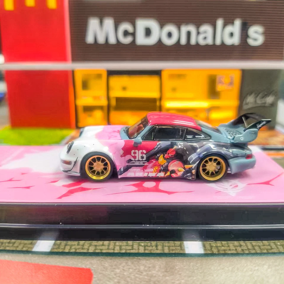 PORSCHE RWB 964 AKIBA ANIME LIVERY 1/64 DIECAST CAR MODEL BY FLAME MODELS - Image 2 of 4