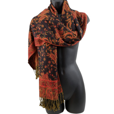 Beautiful Multicolor Women's Shawl Scarf Soft Paisley Pattern Fringe 26/70''