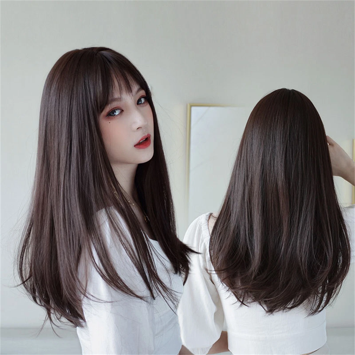 Short straight hair for round face top