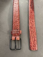 BURGUNDY ITALIAN ALLIGATOR CALFSKIN LEATHER BELT WOMEN'S SZ 30  