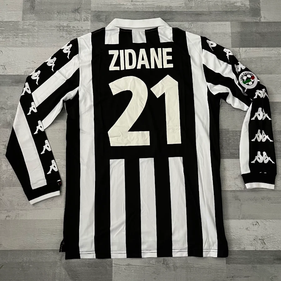 Juventus 99 00 Long Sleeve Home Zidane 21 Rare Football Soccer Shirt Jersey 2XL