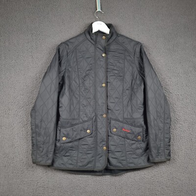 BARBOUR Jacket Womens UK 14 Navy Cavalry Polarquilt Quilted Fleece