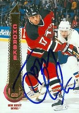 Tom Chorske autographed Hockey Card (New Jersey Devils) 1994 Pinnacle #182
