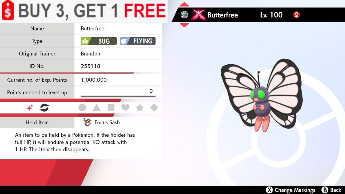 Butterfree Ultra Shiny GMAX BR Pokemon Sword - Shield Pokemon - Foto 8