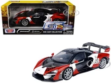 MCLAREN SENNA #22 BLACK "GT RACING" 1/24 DIECAST MODEL CAR BY MOTORMAX 73791