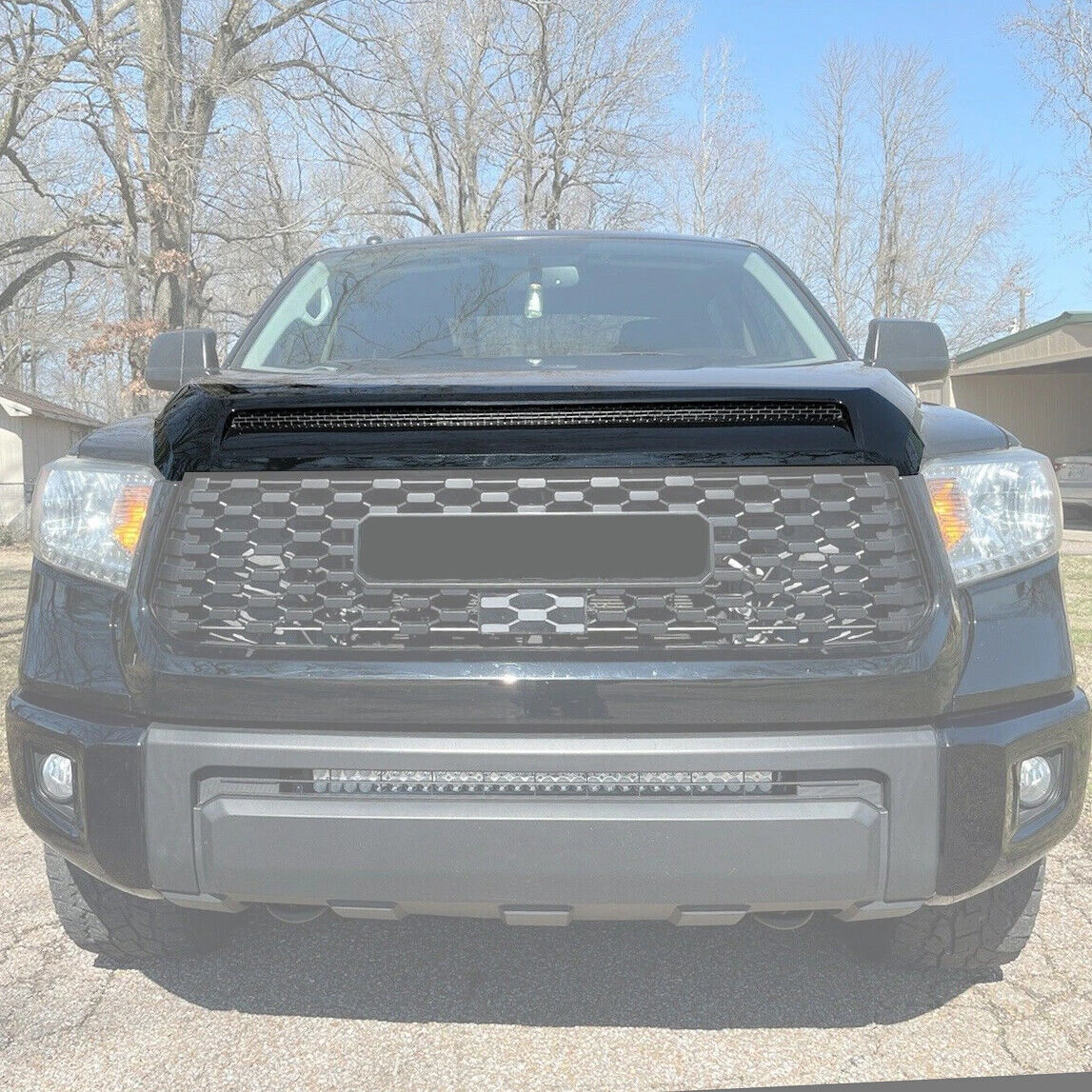 Matte Black Front Upper Hood Bulge Molding For 2014-2021 Toyota Tundra – Direct Replacement Plastic Trim