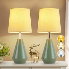 Small Bedside Table Lamp for Bedroom-Reading Desk Lamp Set of 2,with 3 Color ...