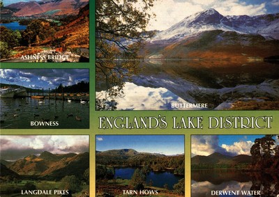 Englands Lake District: Vintage Postkarte.