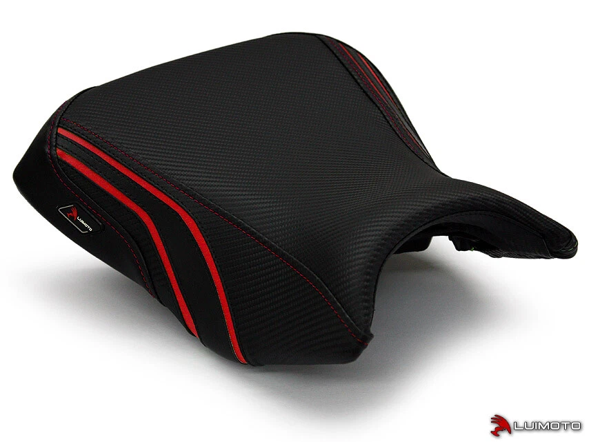 Fundas de asiento delanteras traseras Kawasaki Ninja 650R 2012-2014 2015 2016 Luimoto rojas negras Foto 2 de 4