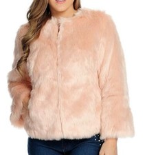 New - Mōd X Faux Fur 3/4 Bell Sleeve 4-pocket Hook Front Jacket