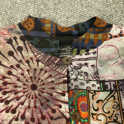 Sacred Threads Patchwork Jacket Small Boho Hippie Artsy Festival Rag Gypsy - Picture 2 of 20