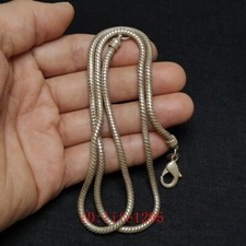 L 24 Inch Chinese Tibet Silver Handmade Necklace Bracelet Gift Old Collection