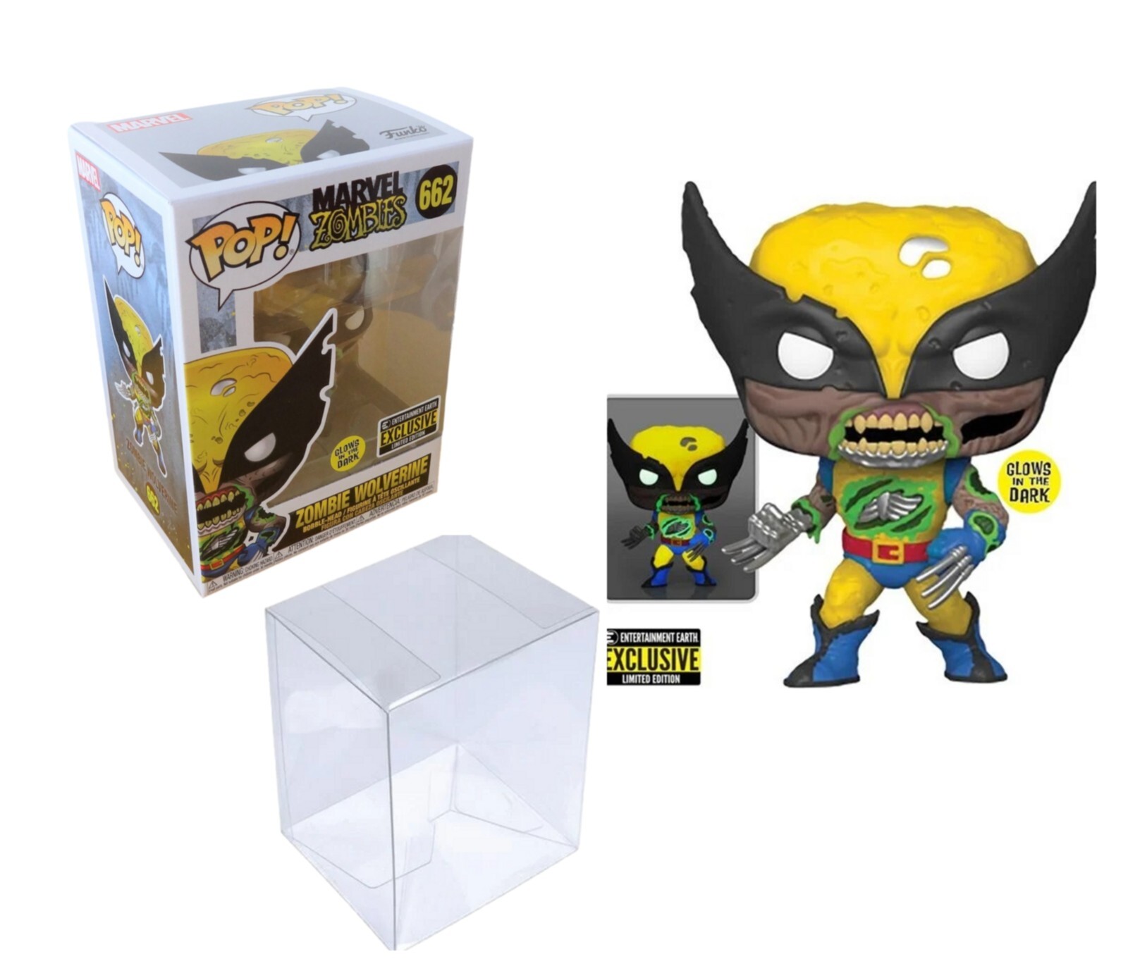 Funko Pop Marvel Zombies Zombie Wolverine Glow Exclusive 662 W/Protector New