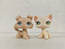 2pcs/lot LPS Toy Littlest Pet Shop Yellow Cat Dog 1194 733 Animal Figure