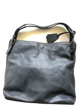 Rabeanco Handbag Genuine Leather Tote Shoulder Bag - Blue Gray - Euc