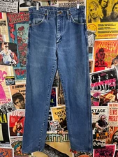 Vintage Wrangler Jeans Mens Cowboy Cut Dark Wash Traditional USA 32x35