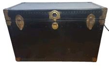 Vintage Steamer Trunk Industrial Coffee Side Table