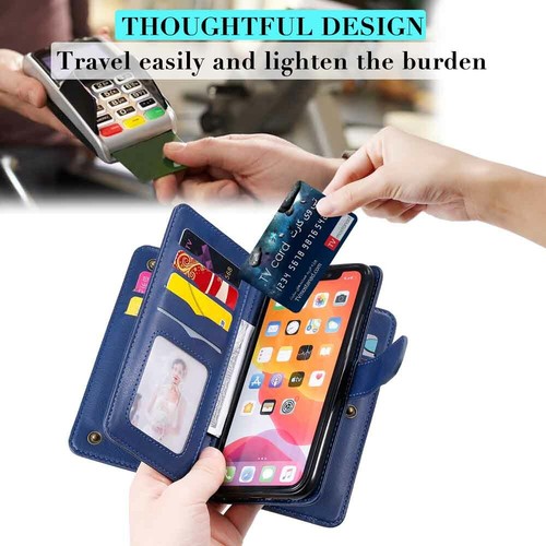 10 Card Holder Wallet Leather Case Cover For iPhone 11 Pro Max XS XR 6s 7 8 SE 2 - Picture 6 of 43